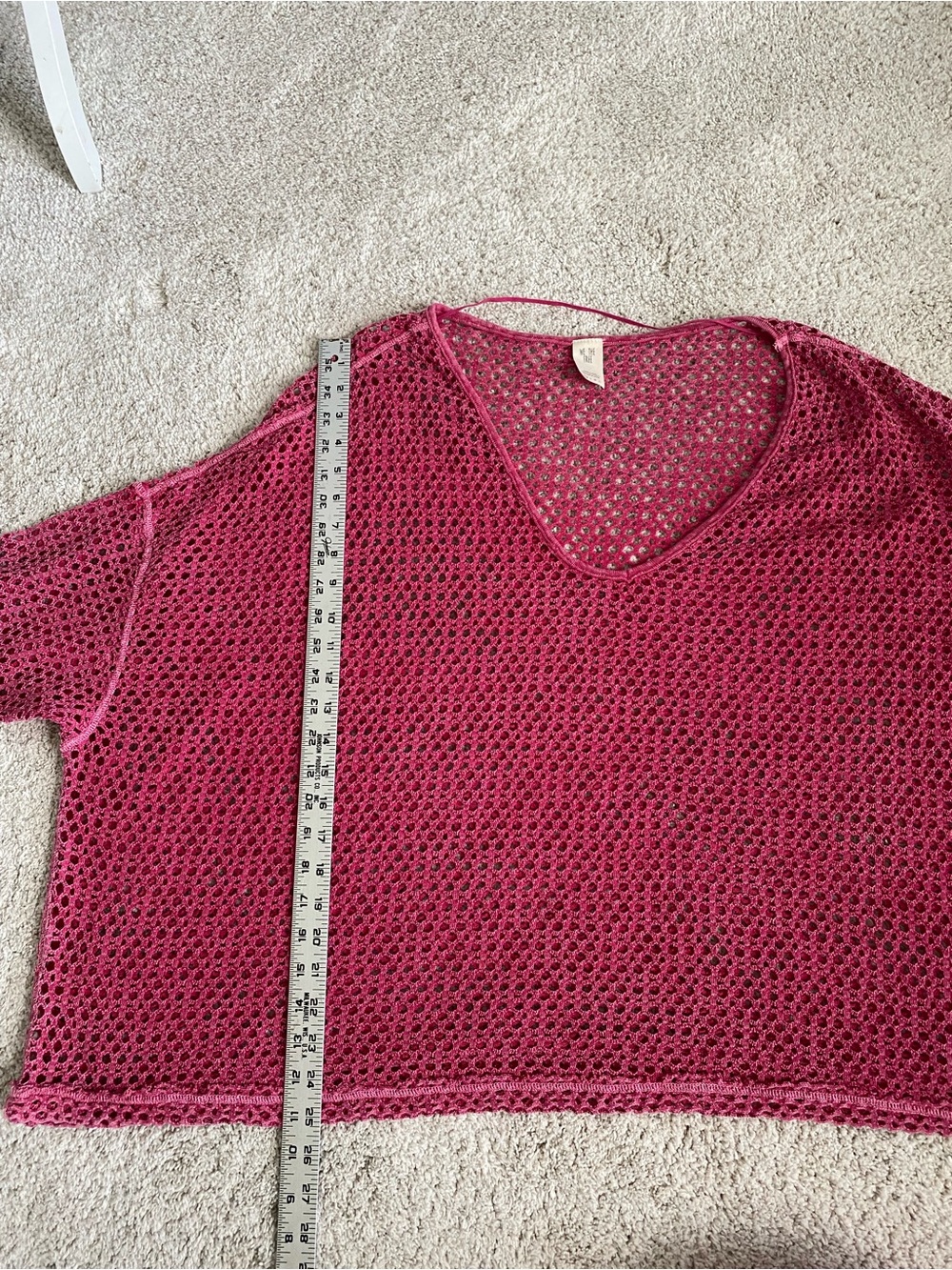 We The Free People XS Napa Crochet Sweater in Pink Oversized - Picture 8 of 8